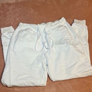 Fashion Nova Cream Ribbed Joggers